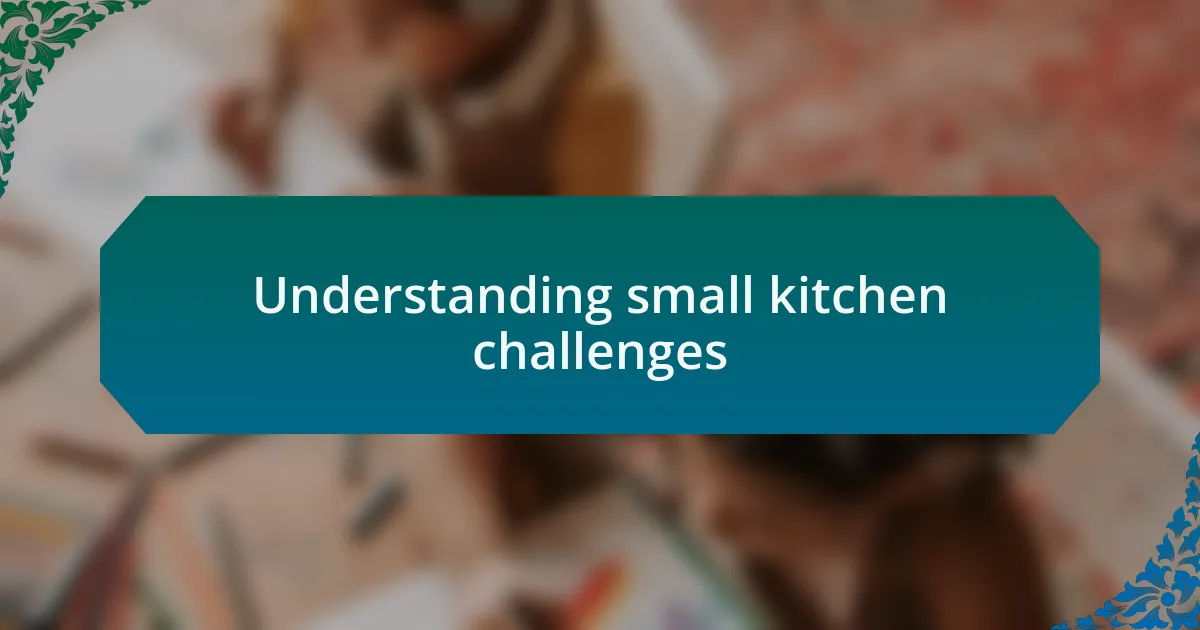 Understanding small kitchen challenges