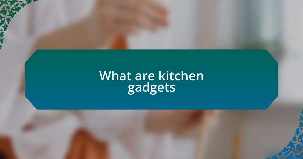What are kitchen gadgets